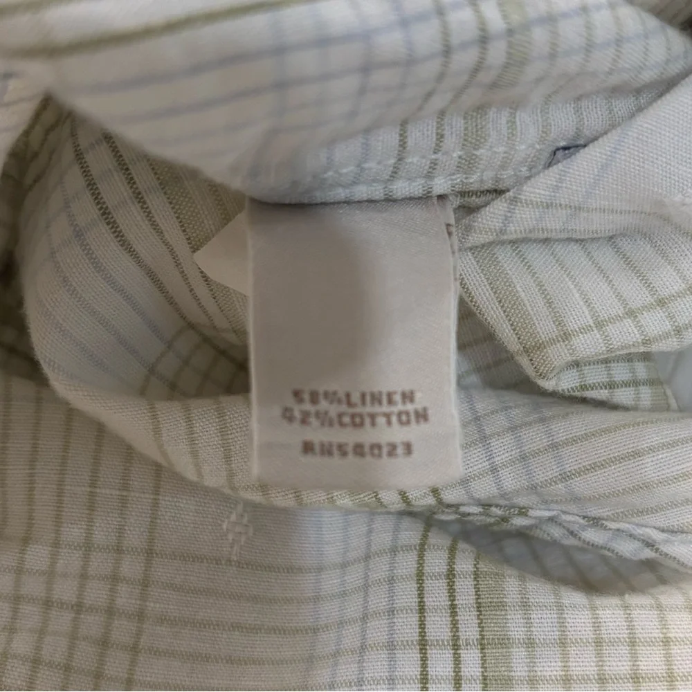 BANANA REPUBLIC Plaid Short Sleeve Button Front Shirt Size Medium